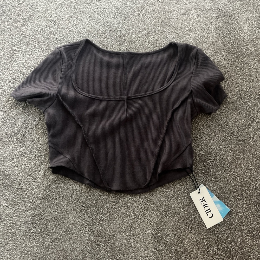 Brand New Dark Grey Crop Top